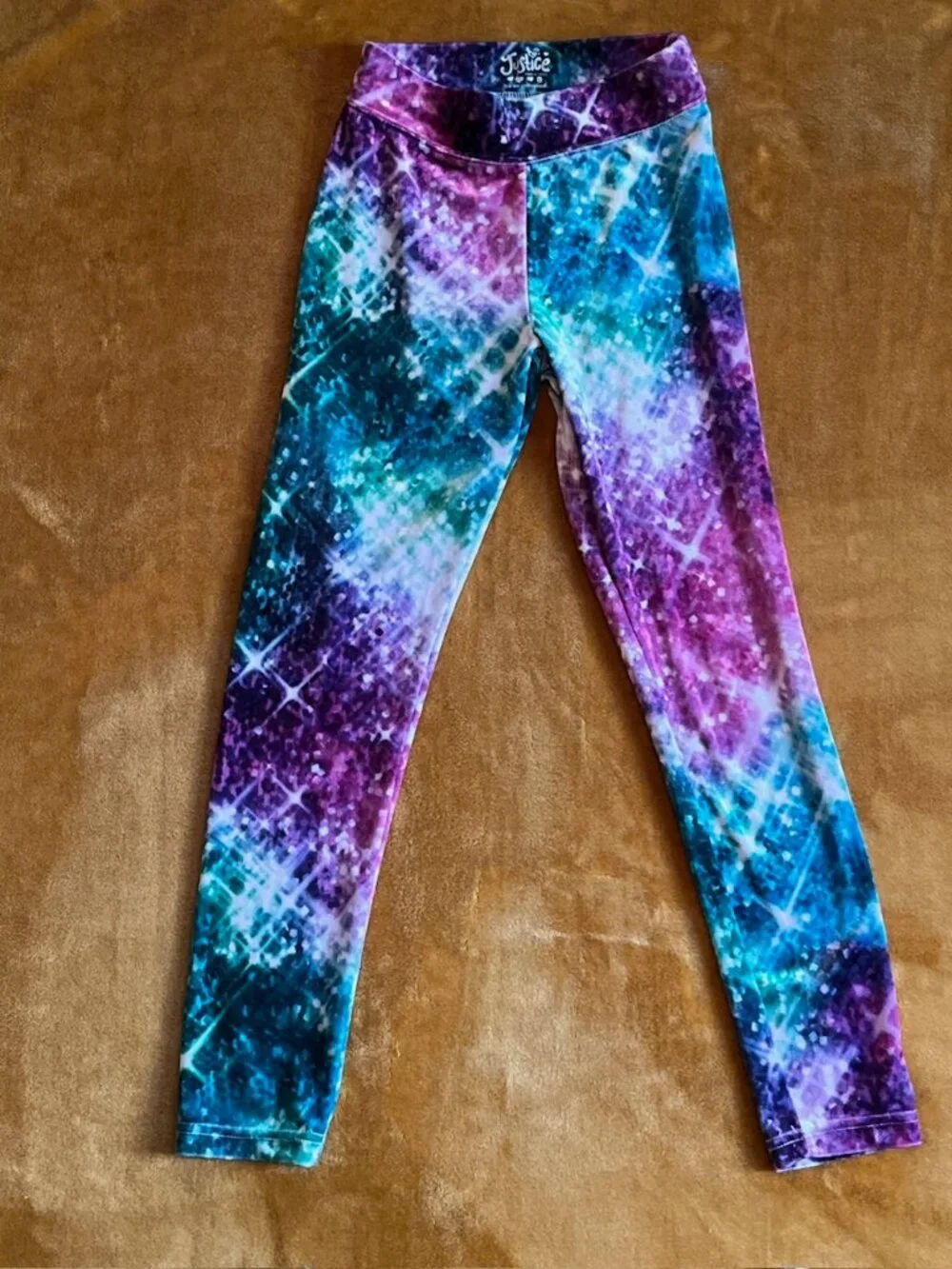 Justice Leggings Lot of 3 Girls size 8 Black Purple Gray Active Cheer School
